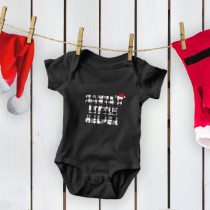 Cute Santa's Little Helper One-piece Baby Bodysuit