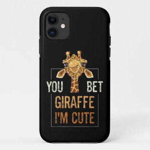 Cute Sarcastic Giraffe Animal Lover You Bet Giraff Case-Mate iPhone Case