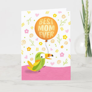 Cute Sassy Bird and Balloon Mother's Day Card