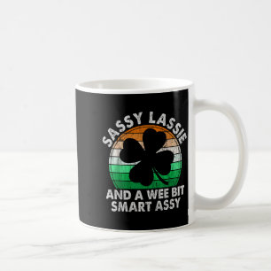 Cute sassy lassie irish shamrock funny st patricks coffee mug