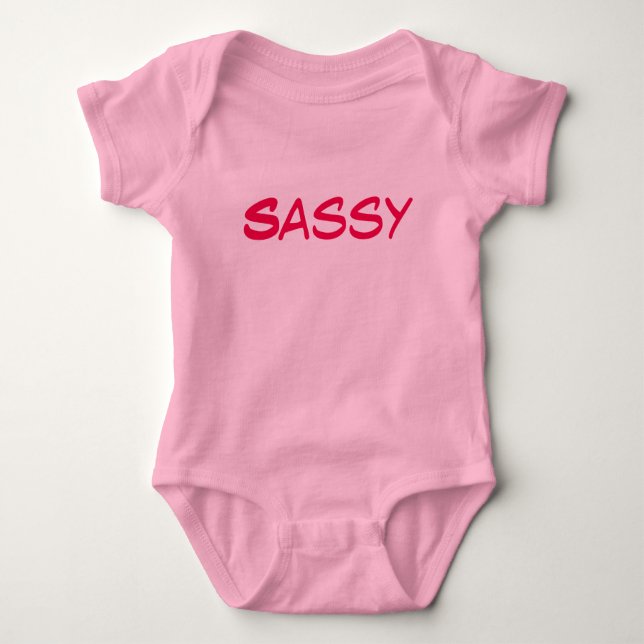 Cute Sassy Pink Baby Bodysuit (Front)
