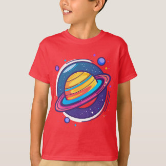 Cute Saturn Planet Baby T-Shirt – Colourful Space