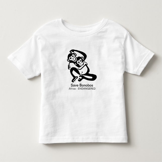 Cute Save BONOBOS-Endangeredanimal graphic - Toddler T-Shirt (Front)
