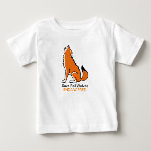 Cute Save Red WOLVES - Endangered animal graphic Baby T-Shirt