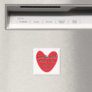 Cute Save the date heart magnet for wedding party
