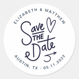 cute save the date monogram sticker