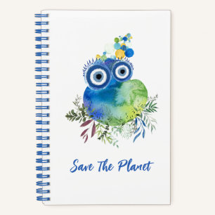 Cute Save The Planet Collection Spiral Notebook