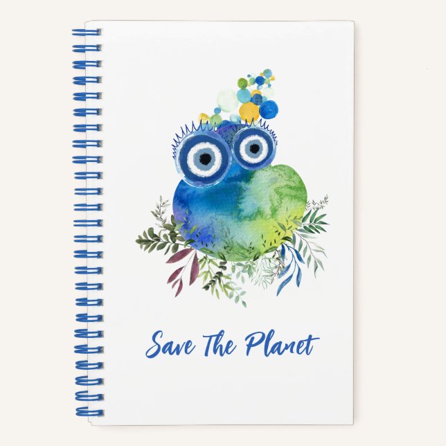 Cute Save The Planet Collection Spiral Notebook (Front)