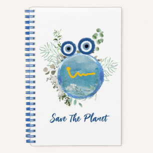 Cute Save The Planet Collection Spiral Notebook