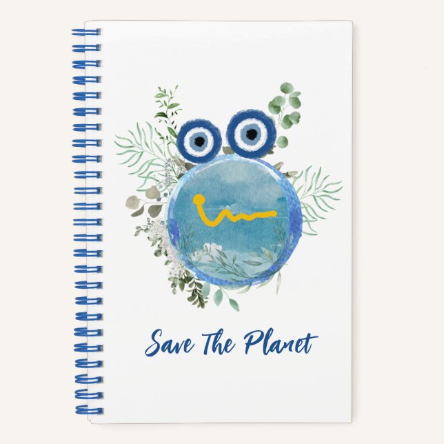 Cute Save The Planet Collection Spiral Notebook (Front)
