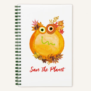 Cute Save The Planet Collection Spiral Notebook