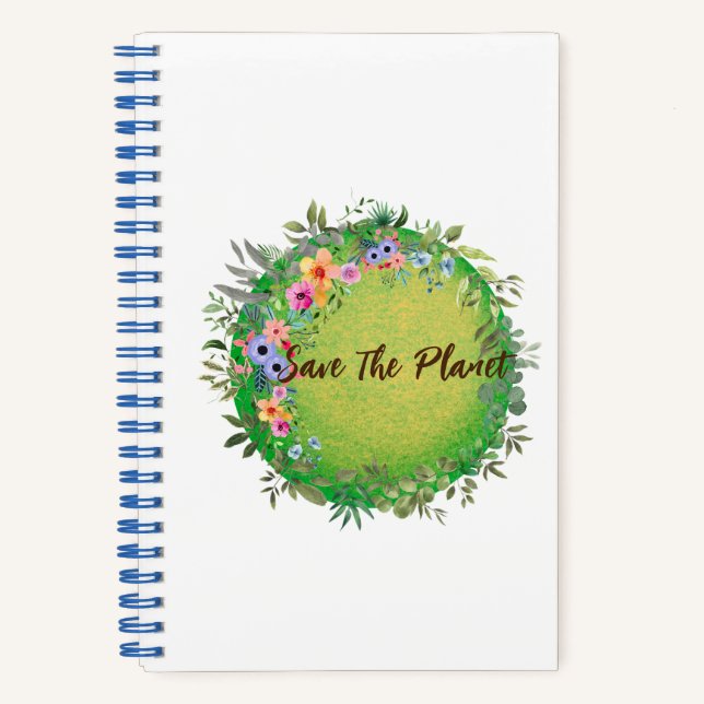 Cute Save The Planet Collection Spiral Notebook (Front)