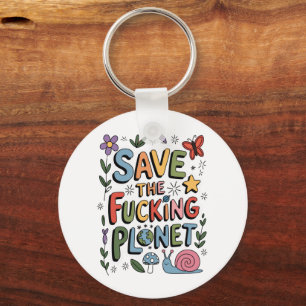 Cute Save the Planet Environmental Ecowarrier  Key Ring