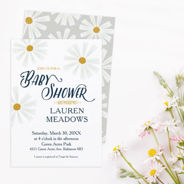 Cute Scandi Daisy Baby Shower Invitation (Creator Uploaded)