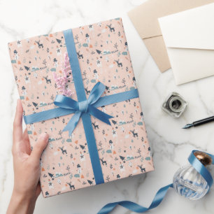 Cute scandi winter Christmas pattern illustration  Wrapping Paper