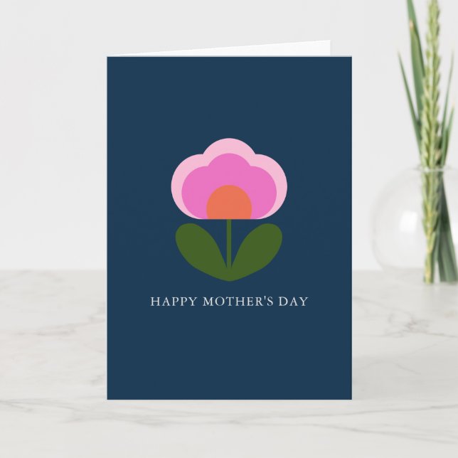 Cute Scandinavian Flower Editable Mother's Day Card (Front)