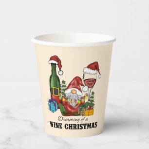 Cute Scandinavian Gnome Holiday Design Paper Cups