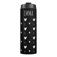 Cute Scandinavian Heart Pattern Black Personalised