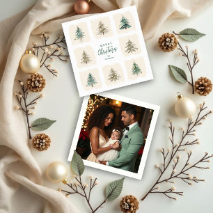 Cute Scandinavian Nordic Style Christmas Trees Holiday Card