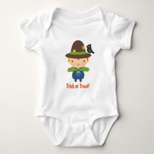 Cute Scarecrow Boy Kids Halloween Baby Bodysuit