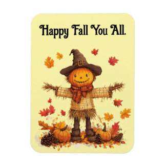 Cute Scarecrow Happy Fall Magnet