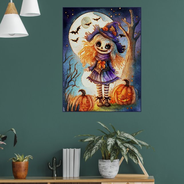 Cute Scarecrow in Spooky Woods, Poster (Living Room 1)