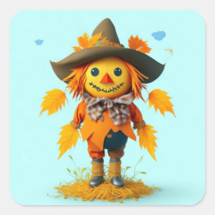 Cute Scarecrow Square Sticker