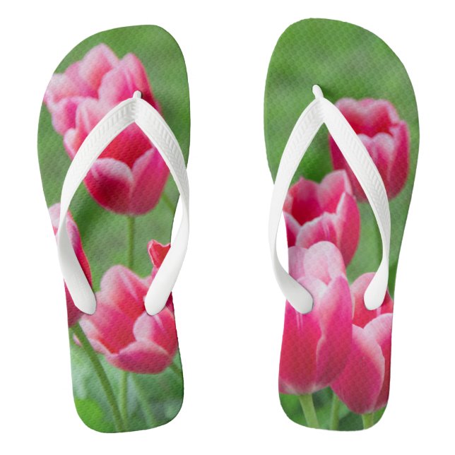 Cute scarlet tulips in the garden jandals (Footbed)