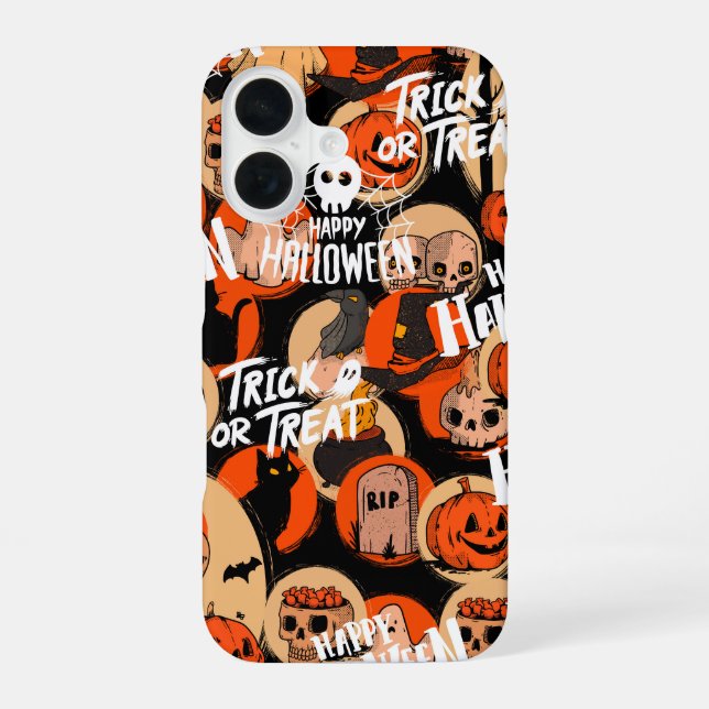  Cute & Scary Halloween Spooky vibes  iPhone 16 Case (Back)