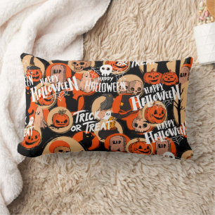 Cute & Scary Halloween Spooky vibes Lumbar Cushion