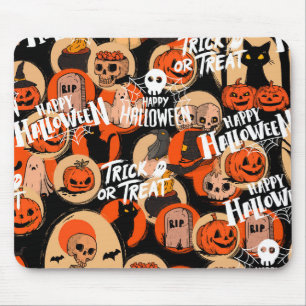 Cute & Scary Halloween Spooky vibes Mouse Pad