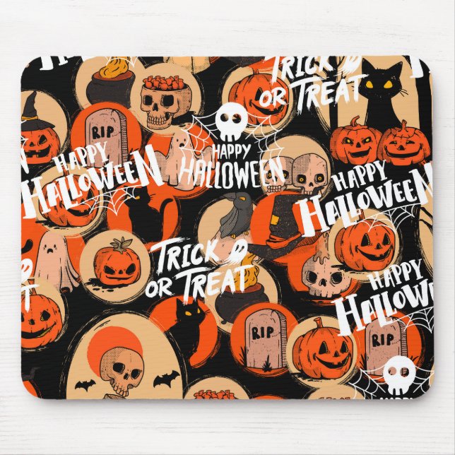  Cute & Scary Halloween Spooky vibes  Mouse Pad (Front)