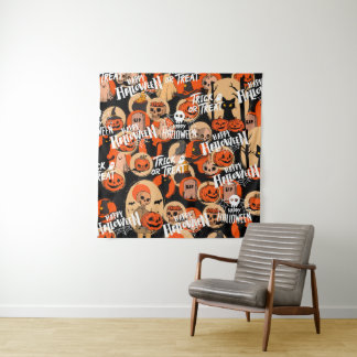 Cute & Scary Halloween Spooky vibes Tapestry