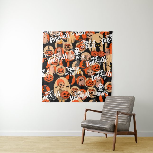  Cute & Scary Halloween Spooky vibes  Tapestry (In Situ)