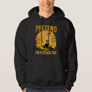 Cute Scary Horror Pretend I'm A Black Cat Moon Hal Hoodie