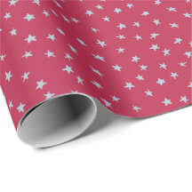 Cute Scattered Blue Star Doodles on Red