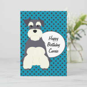 Cute Schnauzer and Polka Dots Birthday