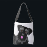 Cute Schnauzer Custom Colour Crossbody Bag<br><div class="desc">Cute drawing of a miniature schnauzer.  The background colour is customisable.</div>