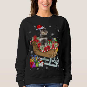 Cute Schnauzer Dog Christmas Santa Hat Xmas Puppy  Sweatshirt