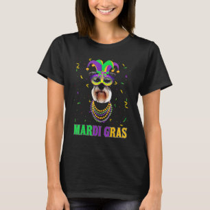 Cute Schnauzer Dog Lover Mardi Gras Carnival Party T-Shirt