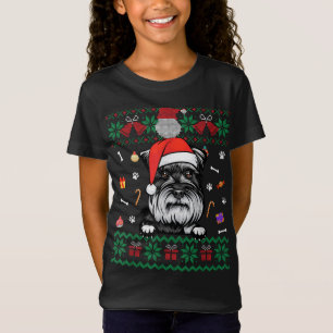 Cute Schnauzer Dog Ugly Christmas Sweater Santa Ha