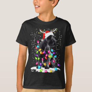 Cute Schnauzer With Christmas Lights  T-Shirt