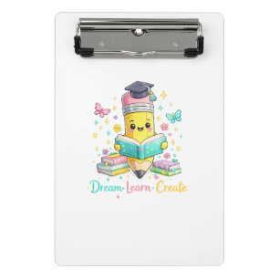 Cute Scholar Pencil & Books Mini Clip Clipboard