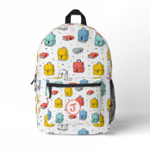 Cute School Backpacks and books Pattern
