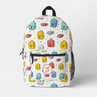 Cute School Backpacks and books Pattern