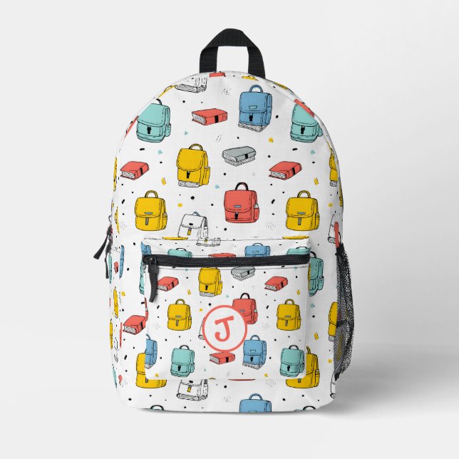 Cute School Backpacks and books  Pattern (Front)