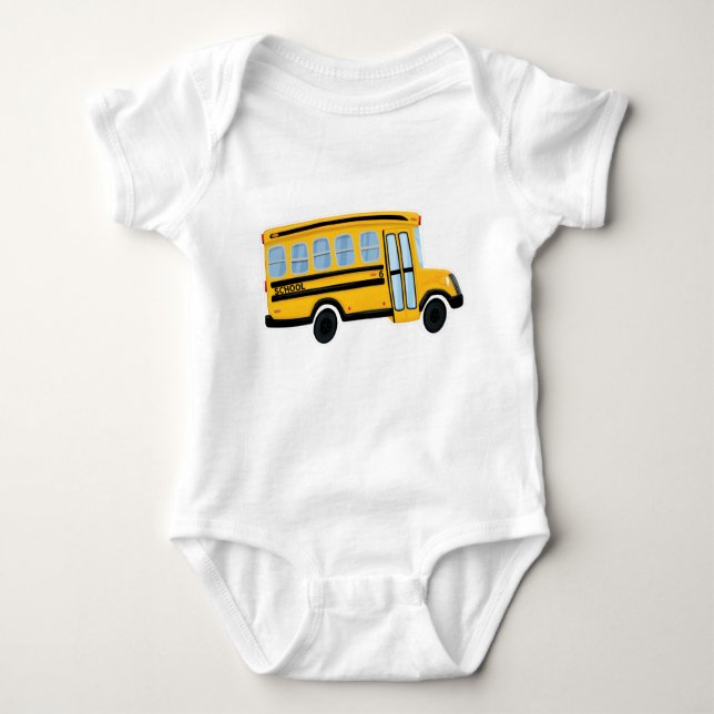 Cute School Bus Baby Bodysuit (Front)