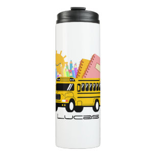 Cute School bus back to school Personalised name Thermal Tumbler