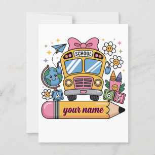 Cute School Bus Fun   Back to School Education Kid Postcard