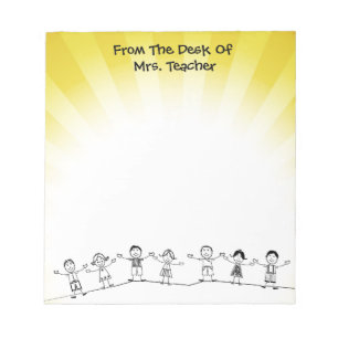 Cute School Kids Teacher Notepad